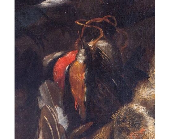 Natura morta Johannes Hermans (Anversa, 1630 - 1677) detto Monsù Aurora - Fiammingo XVII secolo - Olio su tela