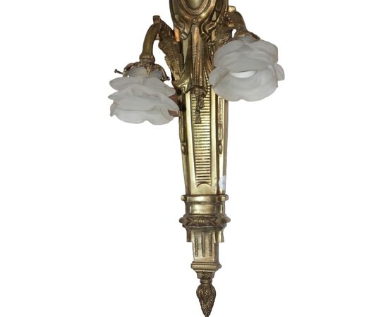 2 Applique di fine 1800 in bronzo stile Luigi XVI
