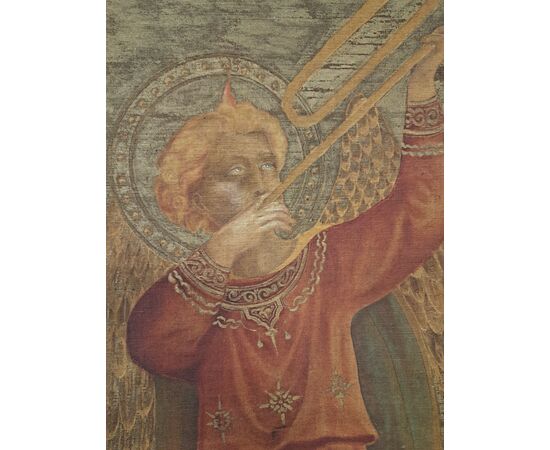 Coppia di succhi d'erba dell' Ottocento con cornice, "Angeli musicanti" 