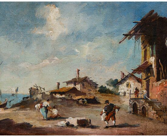 Giuseppe Ponga (Chioggia, 1856 – Venezia, 1925), Capriccio con figure