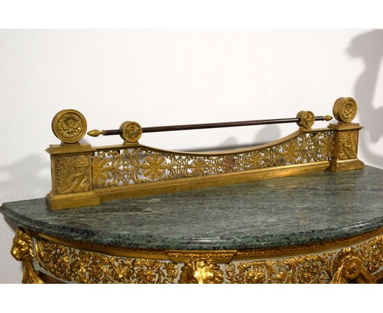 Galerie da camino in bronzo dorato, Francia, primi anni del XIX secolo
