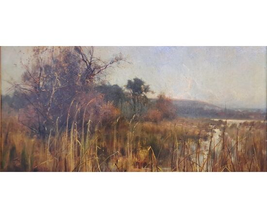 "PAESAGGIO LACUSTRE" - EUGENIO CECCONI - (1842 - 1903)