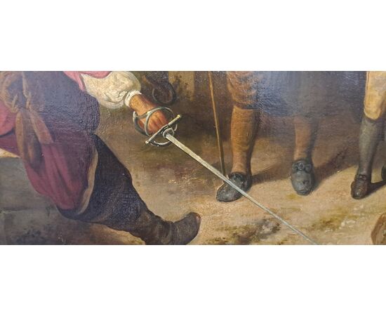 " SCENA DI PORTO CON FIGURE" - AMBITO FIAMMINGO - XIX SEC.