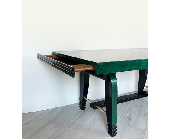 Tavolo da pranzo pergamena verde - Decò 1930