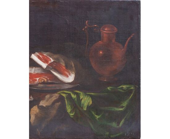 Natura morta - Carlo Magini (Fano, 16 settembre 1720 – Fano, 3 luglio 1806) XVIII secolo - Scheda prof.Agresti - Olio su tela 