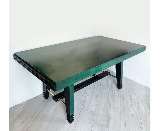 Tavolo da pranzo pergamena verde - Decò 1930