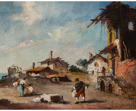Giuseppe Ponga (Chioggia, 1856 – Venezia, 1925), Capriccio con figure