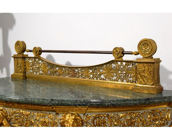 Galerie da camino in bronzo dorato, Francia, primi anni del XIX secolo
