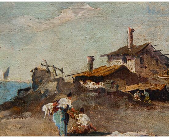 Giuseppe Ponga (Chioggia, 1856 – Venezia, 1925), Capriccio con figure