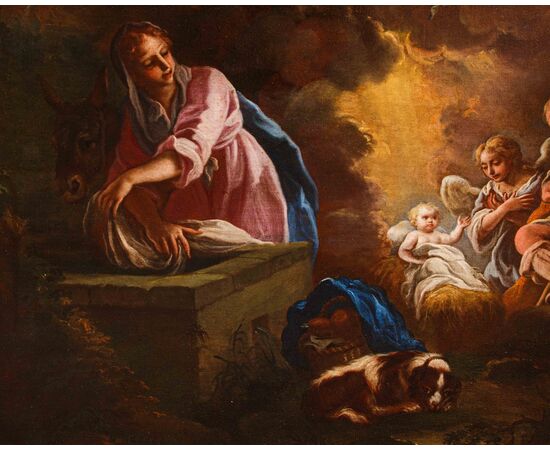 Carlo Preda (Milano, 1651 o 1652 – 1729),  Annuncio e Adorazione dei pastori
