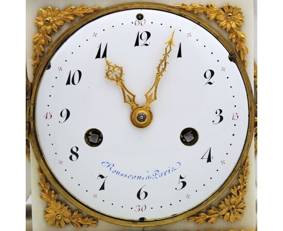 Antico Orologio a Pendolo Luigi XVI in bronzo dorato e marmo - epoca '700 firmato