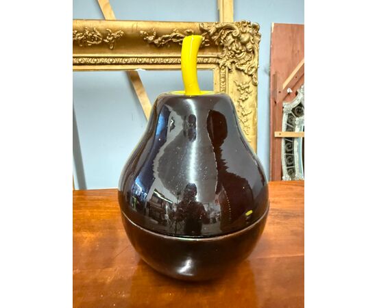 Ceramica vintage contenitore Pera, anni '70, 31x25 cm, bicolore, ottimo stato, non marchiata