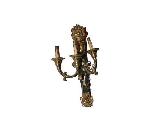 3 Applique francesi di metà 1800 stile Impero in bronzo