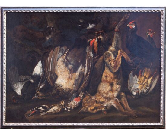 Natura morta Johannes Hermans (Anversa, 1630 - 1677) detto Monsù Aurora - Fiammingo XVII secolo - Olio su tela