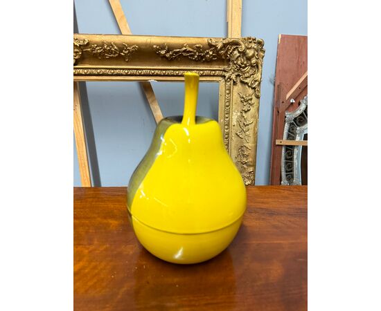 Ceramica vintage contenitore Pera, anni '70, 31x25 cm, bicolore, ottimo stato, non marchiata