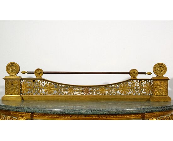 Galerie da camino in bronzo dorato, Francia, primi anni del XIX secolo