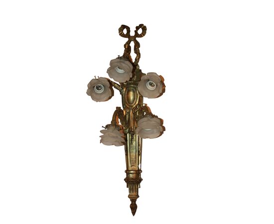 2 Applique di fine 1800 in bronzo stile Luigi XVI