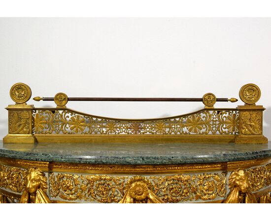 Galerie da camino in bronzo dorato, Francia, primi anni del XIX secolo