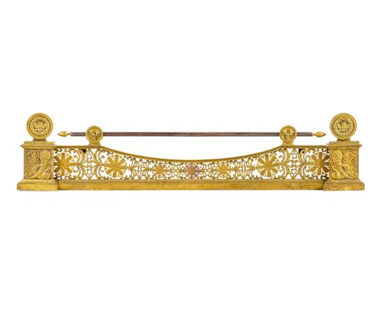 Galerie da camino in bronzo dorato, Francia, primi anni del XIX secolo