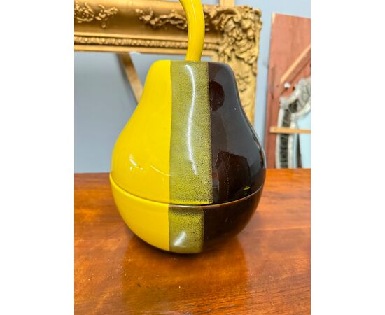 Ceramica vintage contenitore Pera, anni '70, 31x25 cm, bicolore, ottimo stato, non marchiata