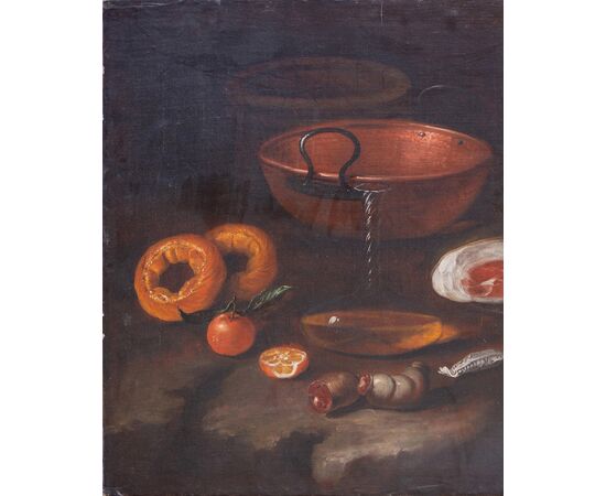 Natura morta - Carlo Magini (Fano, 16 settembre 1720 – Fano, 3 luglio 1806) XVIII secolo - Scheda prof.Agresti - Olio su tela 