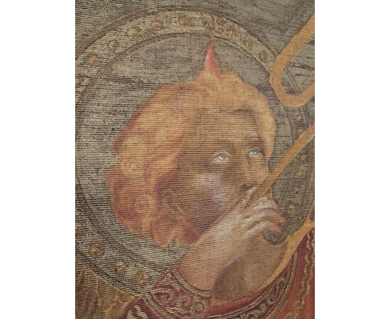 Coppia di succhi d'erba dell' Ottocento con cornice, "Angeli musicanti" 