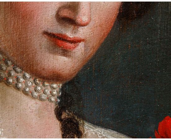 XVIII secolo, cerchia di Pietro Antonio Rotari (Verona, 30 settembre 1707 – San Pietroburgo, 31 agosto 1762), Ragazza con cestino di fiori