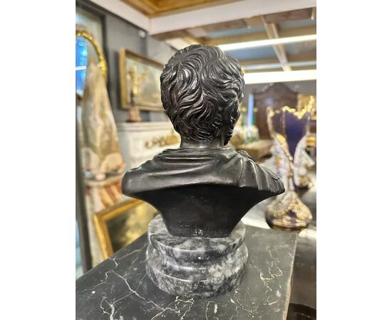  Busto in Bronzo su Base in Marmo Bardiglio 