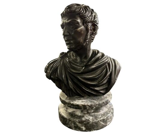  Busto in Bronzo su Base in Marmo Bardiglio 