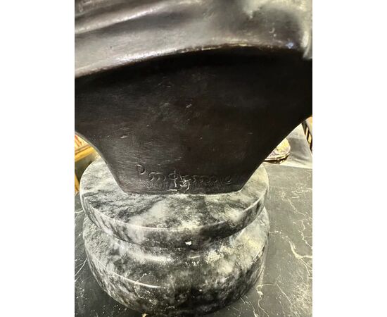  Busto in Bronzo su Base in Marmo Bardiglio 