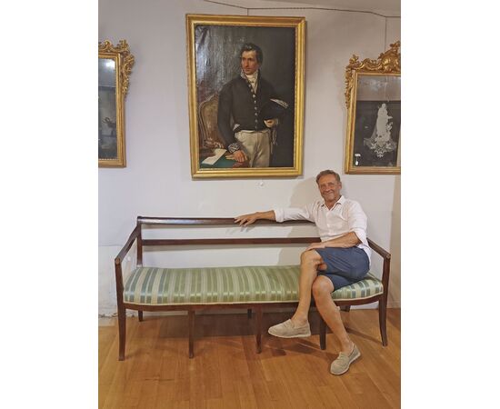 DIVANO IN NOCE NEOCLASSICO FINE DEL XVIII SECOLO