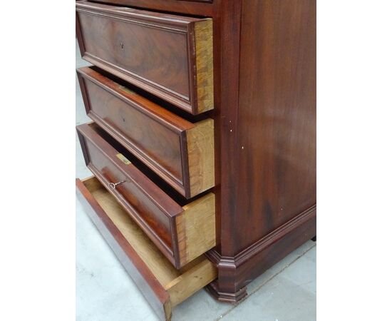 Secretaire in piuma di mogano Napoleone III fine 1800 Francia elegante interno