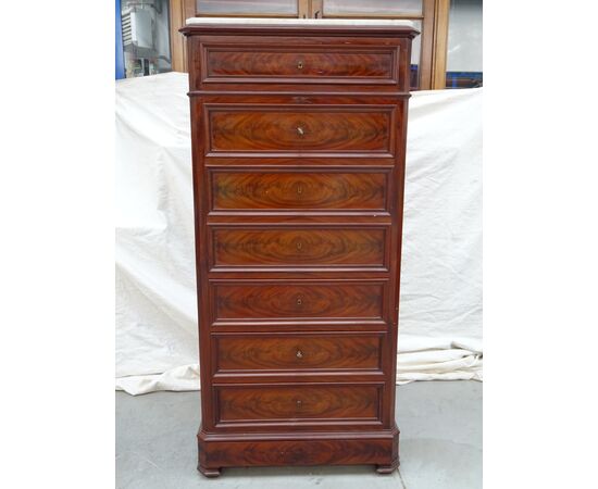 Secretaire in piuma di mogano Napoleone III fine 1800 Francia elegante interno