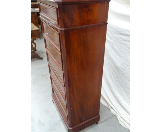 Secretaire in piuma di mogano Napoleone III fine 1800 Francia elegante interno