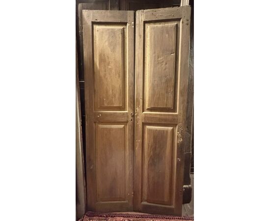 PTI761 - Porta a due battenti con pannelli scolpiti, epoca '800, misure cm L 107 x H 224