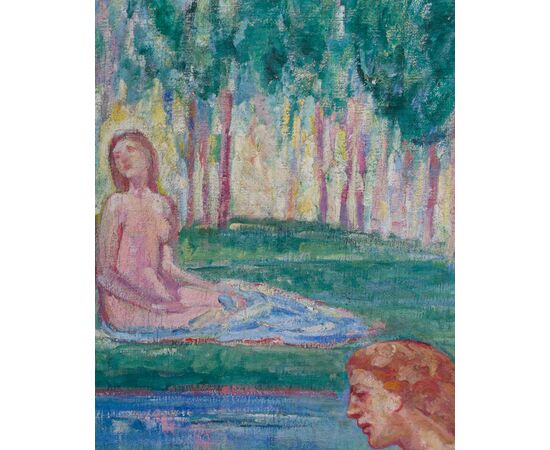 Heinrich Ludolf Verworner (Lipsia, 1864 – Fiesole, 1927), Bagnanti al lago