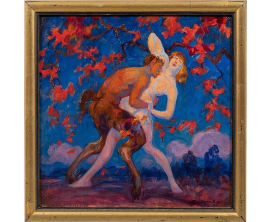 Pietro Bianco Bortoluzzi, detto Pieretto Bianco (Trieste 1875 - Bologna 1937) - Satiro e ninfa.