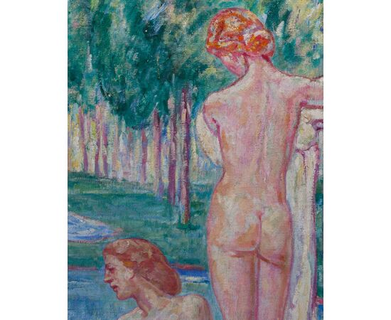Heinrich Ludolf Verworner (Lipsia, 1864 – Fiesole, 1927), Bagnanti al lago