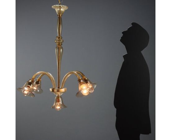 Lampadario Murano in Vetro Soffiato XX Secolo