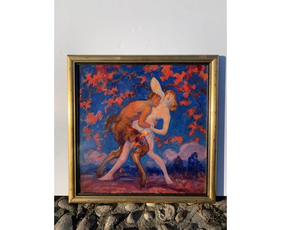 Pietro Bianco Bortoluzzi, detto Pieretto Bianco (Trieste 1875 - Bologna 1937) - Satiro e ninfa.