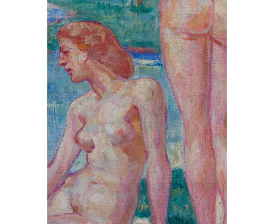 Heinrich Ludolf Verworner (Lipsia, 1864 – Fiesole, 1927), Bagnanti al lago