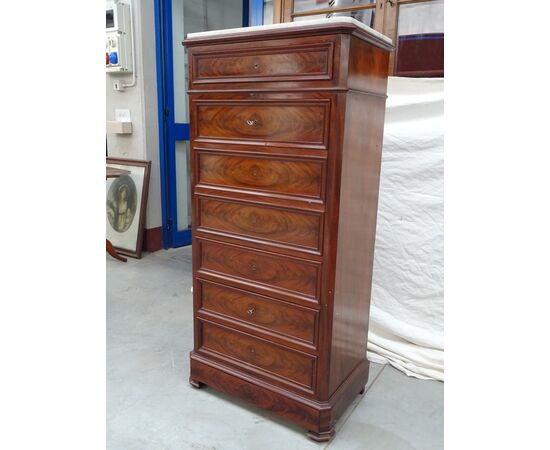 Secretaire in piuma di mogano Napoleone III fine 1800 Francia elegante interno