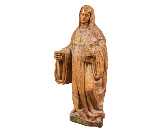 Scultura in legno intagliato - San Roberto. Italia, XVI secolo.