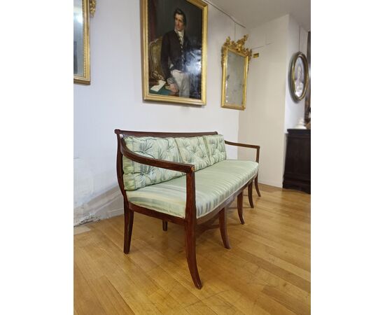 DIVANO IN NOCE NEOCLASSICO FINE DEL XVIII SECOLO