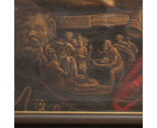 Raro dipinto italiano ritratto di Giulio Cesare del XVII secolo