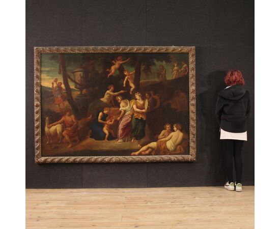 Grande quadro italiano del XVII secolo, Zeus infante e la capra Amaltea sul monte Ida
