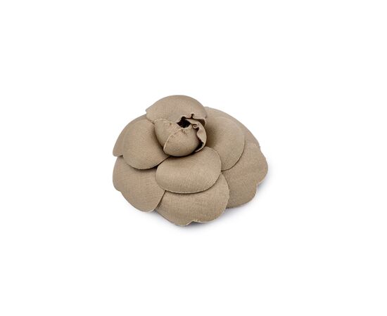 CHANEL Spilla Vintage in Tela Col. Beige Camellia