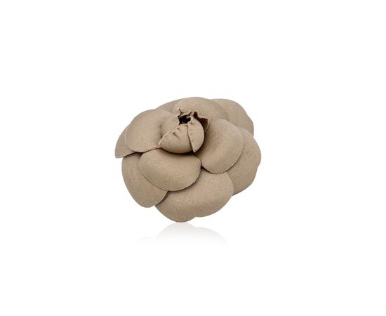CHANEL Spilla Vintage in Tela Col. Beige Camellia