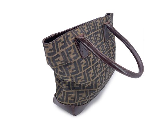 FENDI Borsa Shopper Vintage in Tela Col. Marrone FF M
