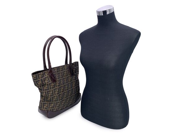 FENDI Borsa Shopper Vintage in Tela Col. Marrone FF M